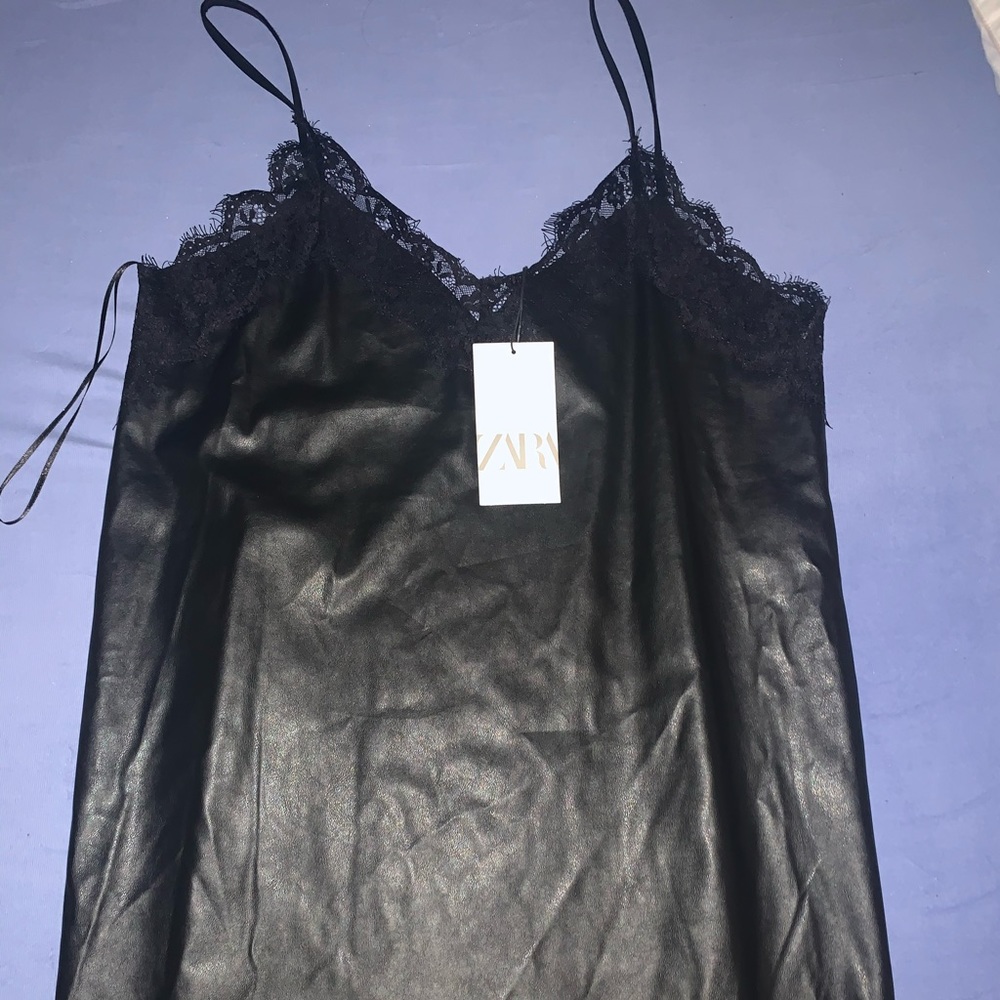 Zara Leather & Suede Dress